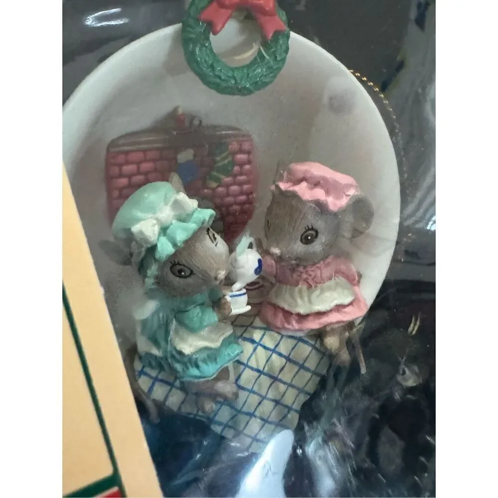 Rare Enesco Tea For Two Mice Girlfriends Christmas Ornament